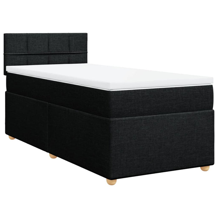Pat box spring cu saltea, negru, 90x190 cm, textil - WALTI WALTI