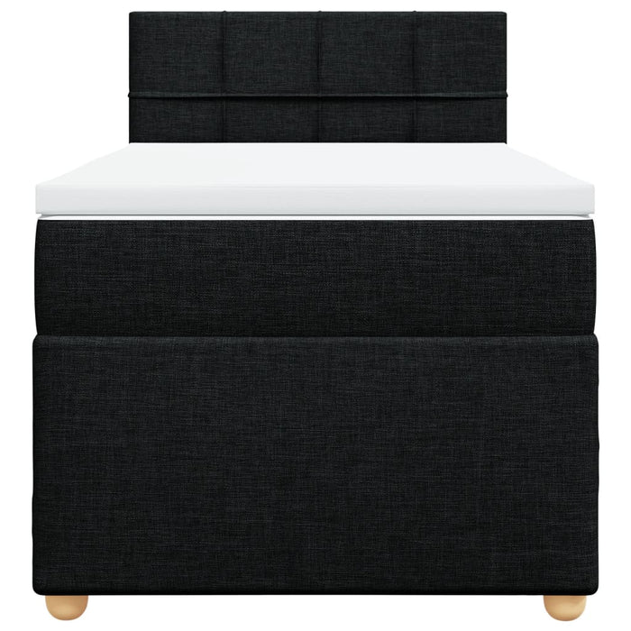 Pat box spring cu saltea, negru, 90x190 cm, textil - WALTI WALTI