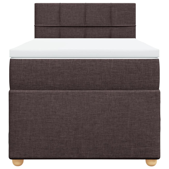 Pat box spring cu saltea, maro închis, 90x190 cm, textil - WALTI WALTI