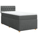 Pat box spring cu saltea, gri închis, 90x190 cm, textil - WALTI WALTI