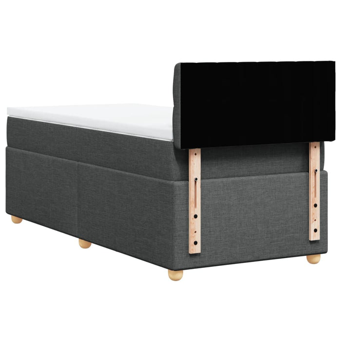 Pat box spring cu saltea, gri închis, 90x190 cm, textil - WALTI WALTI
