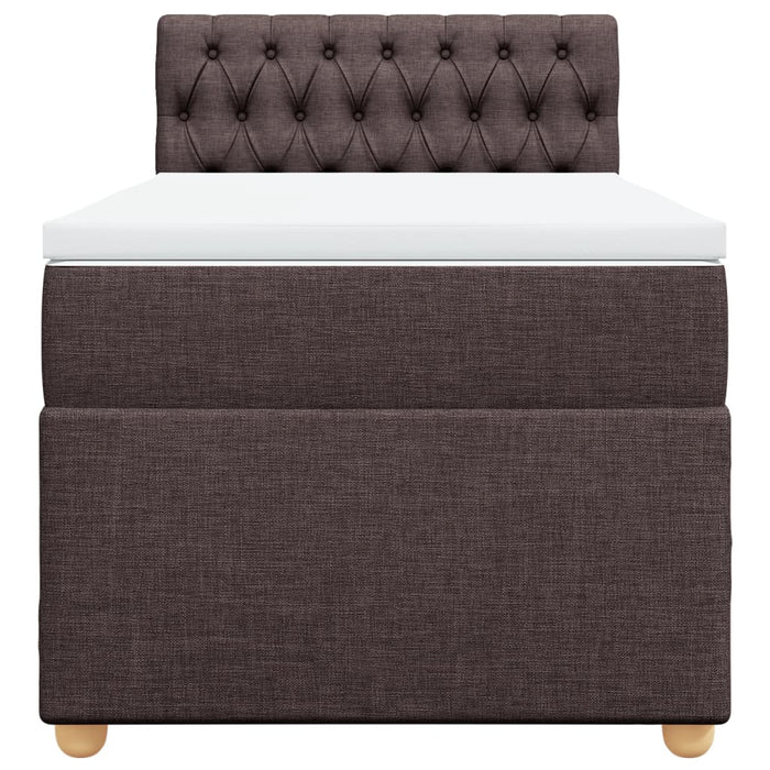 Pat box spring cu saltea, maro închis, 90x190 cm, textil - WALTI WALTI