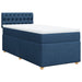 Pat box spring cu saltea, albastru, 90x190 cm, textil - WALTI WALTI