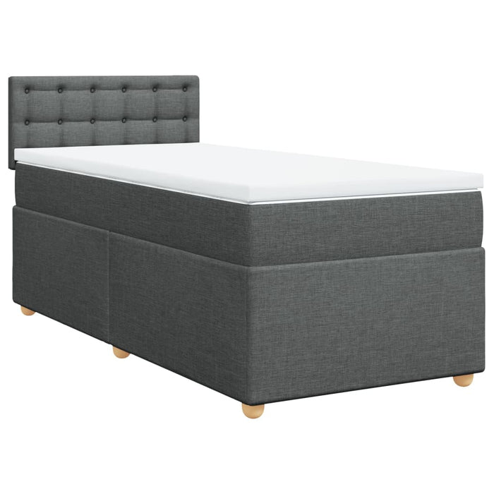 Pat box spring cu saltea, gri închis, 90x190 cm, textil - WALTI WALTI