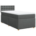 Pat box spring cu saltea, gri închis, 90x190 cm, textil - WALTI WALTI