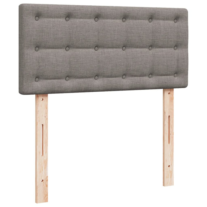 Pat box spring cu saltea, gri taupe, 90x190 cm, textil WALTI