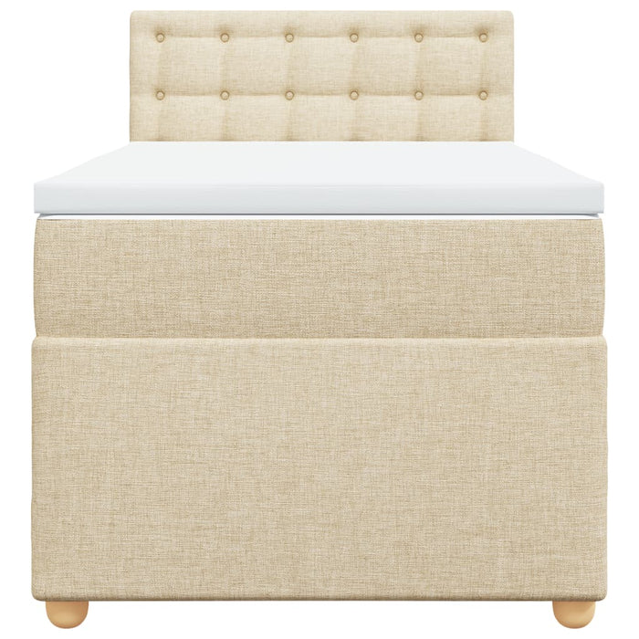 Pat box spring cu saltea, crem, 90x190 cm, textil - WALTI WALTI