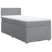 Pat box spring cu saltea, gri deschis, 90x200 cm, textil - WALTI WALTI