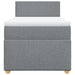 Pat box spring cu saltea, gri deschis, 90x200 cm, textil - WALTI WALTI