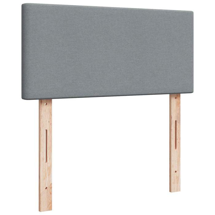 Pat box spring cu saltea, gri deschis, 90x200 cm, textil - WALTI WALTI