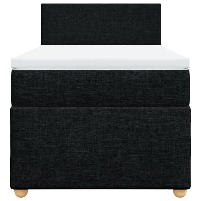 Pat box spring cu saltea, negru, 90x200 cm, textil - WALTI WALTI
