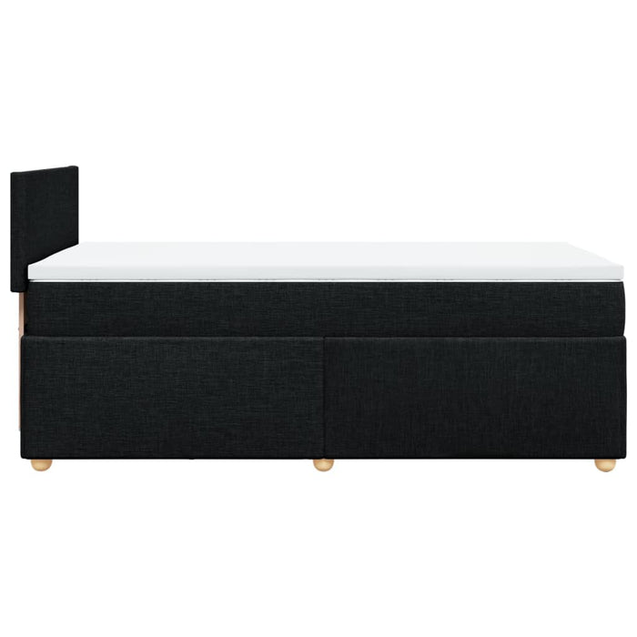 Pat box spring cu saltea, negru, 90x200 cm, textil - WALTI WALTI