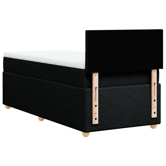 Pat box spring cu saltea, negru, 90x200 cm, textil - WALTI WALTI