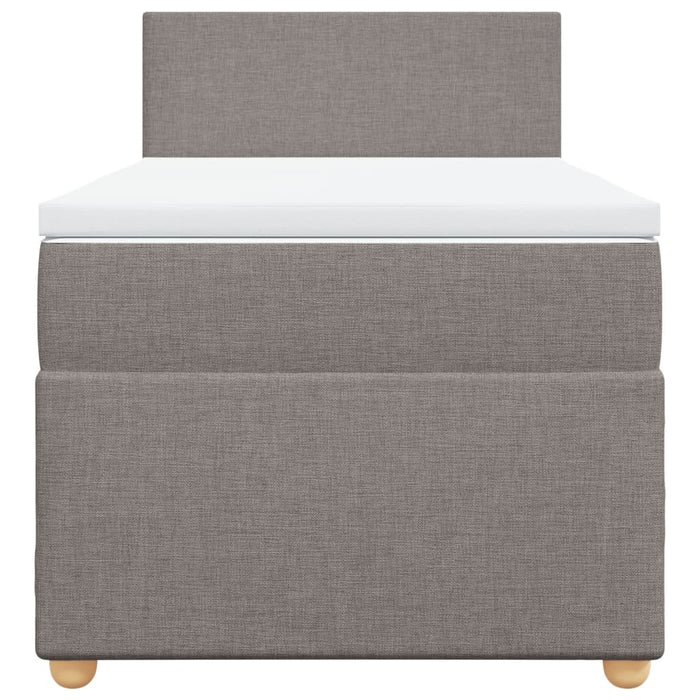 Pat box spring cu saltea, gri taupe, 90x200 cm, textil - WALTI WALTI