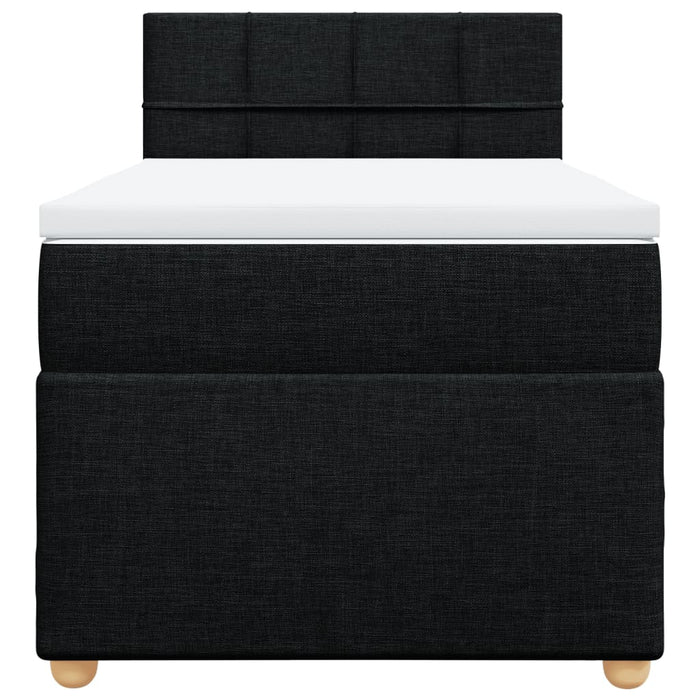 Pat box spring cu saltea, negru, 90x200 cm, textil - WALTI WALTI
