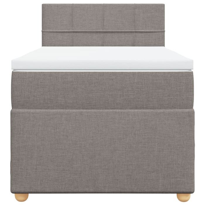 Pat box spring cu saltea, gri taupe, 90x200 cm, textil - WALTI WALTI