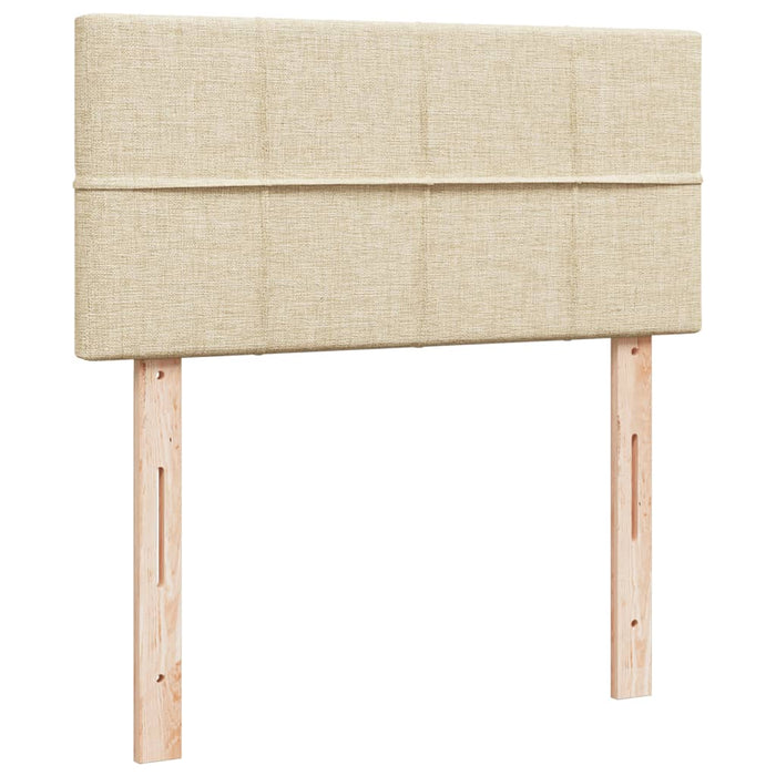 Pat box spring cu saltea, crem, 90x200 cm, textil WALTI