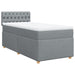 Pat box spring cu saltea, gri deschis, 90x200 cm, textil - WALTI WALTI