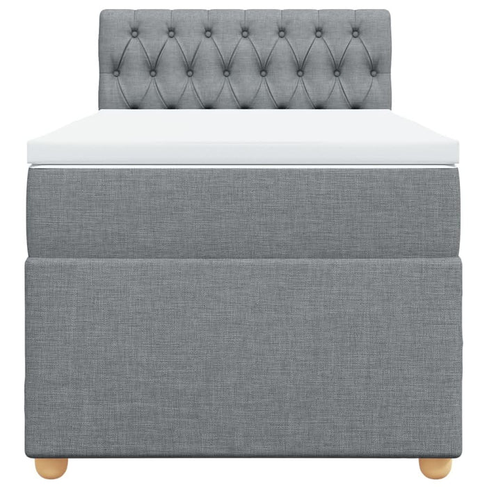 Pat box spring cu saltea, gri deschis, 90x200 cm, textil - WALTI WALTI