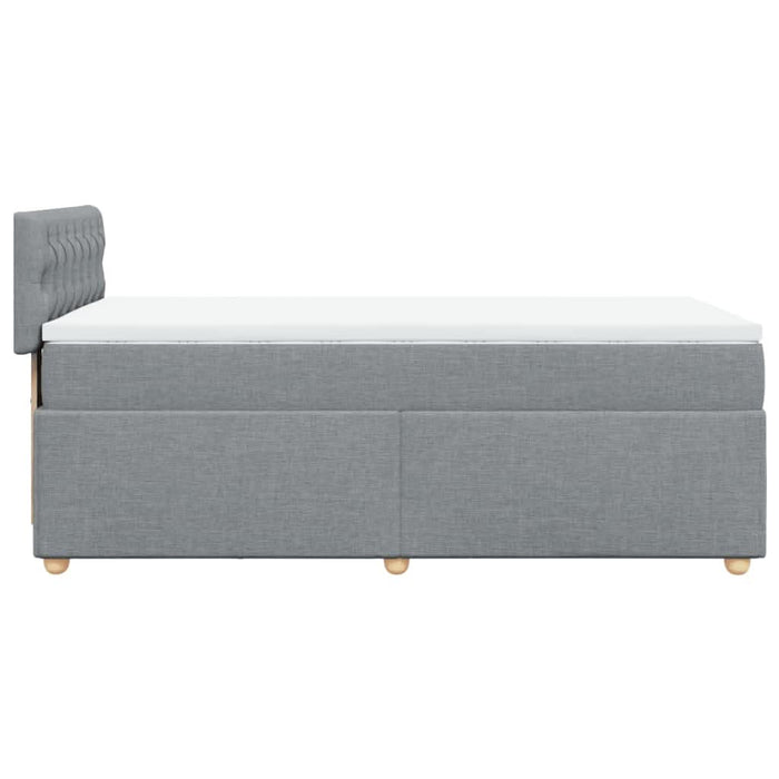 Pat box spring cu saltea, gri deschis, 90x200 cm, textil - WALTI WALTI