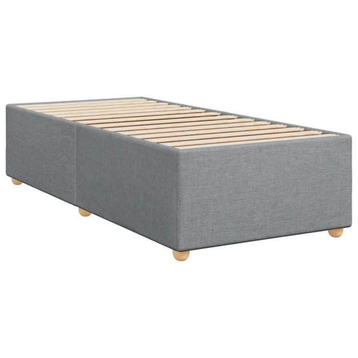 Pat box spring cu saltea, gri deschis, 90x200 cm, textil - WALTI WALTI