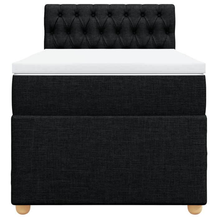 Pat box spring cu saltea, negru, 90x200 cm, textil - WALTI WALTI