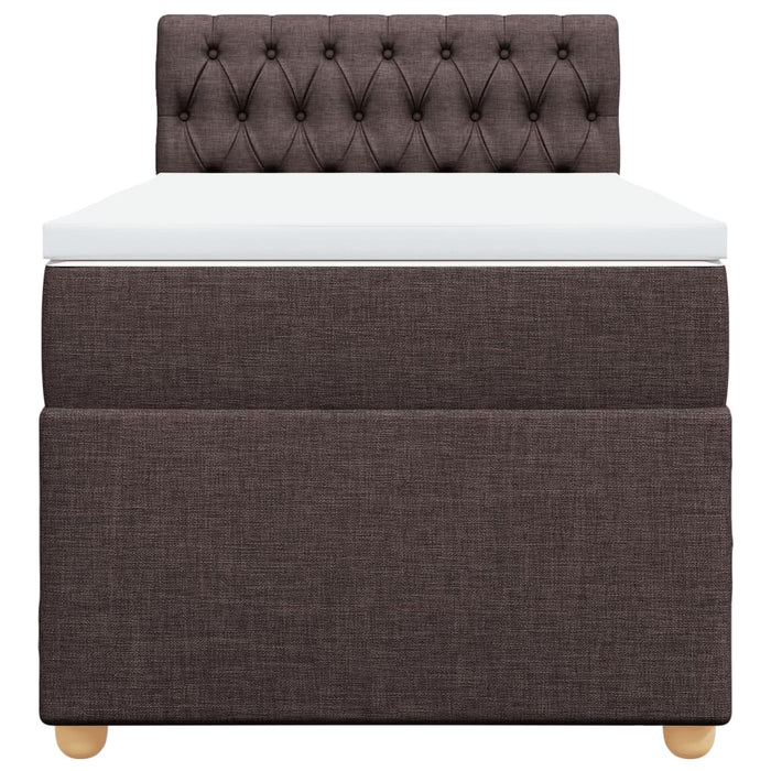 Pat box spring cu saltea, maro închis, 90x200 cm, textil - WALTI WALTI