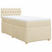 Pat box spring cu saltea, crem, 90x200 cm, textil - WALTI WALTI