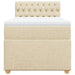 Pat box spring cu saltea, crem, 90x200 cm, textil - WALTI WALTI