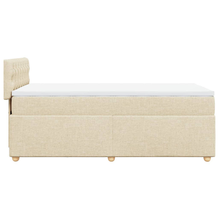 Pat box spring cu saltea, crem, 90x200 cm, textil - WALTI WALTI