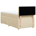 Pat box spring cu saltea, crem, 90x200 cm, textil - WALTI WALTI