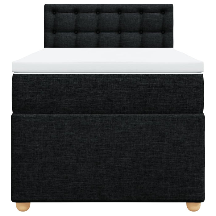 Pat box spring cu saltea, negru, 90x200 cm, textil - WALTI WALTI