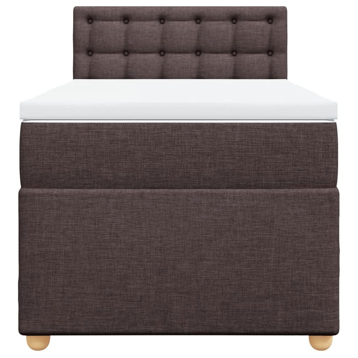 Pat box spring cu saltea, maro închis, 90x200 cm, textil - WALTI WALTI
