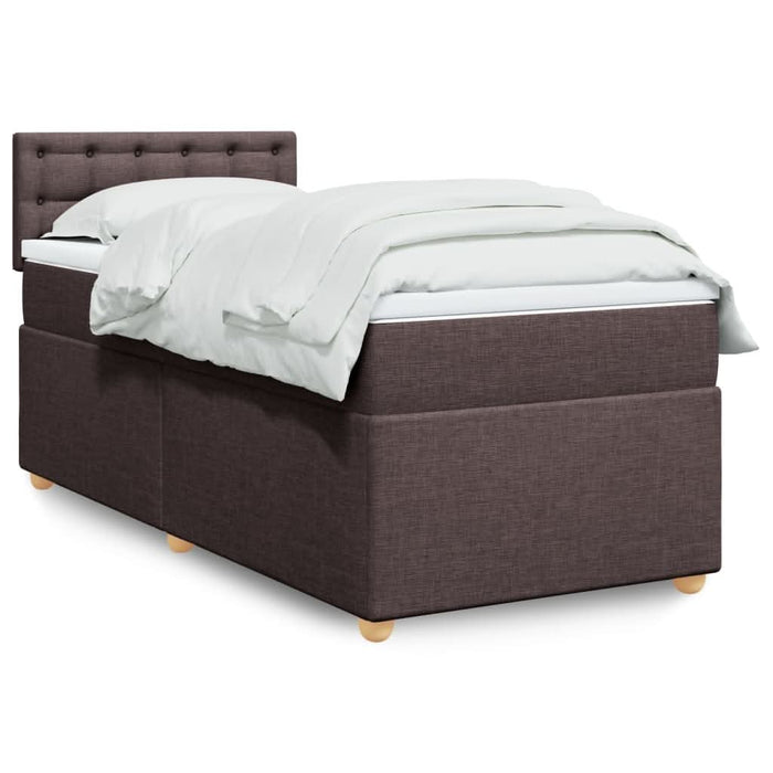 Pat box spring cu saltea, maro închis, 90x200 cm, textil - WALTI WALTI