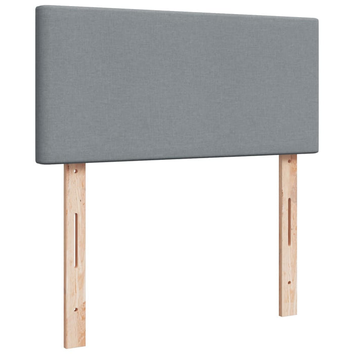 Pat box spring cu saltea, gri deschis, 100x200 cm, textil - WALTI WALTI