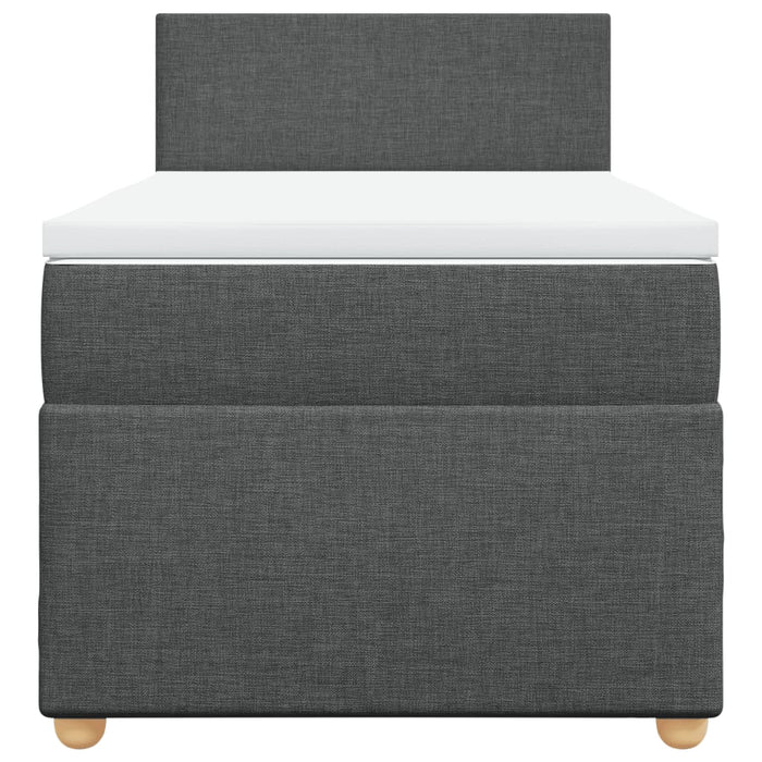 Pat box spring cu saltea, gri închis, 100x200 cm, textil - WALTI WALTI