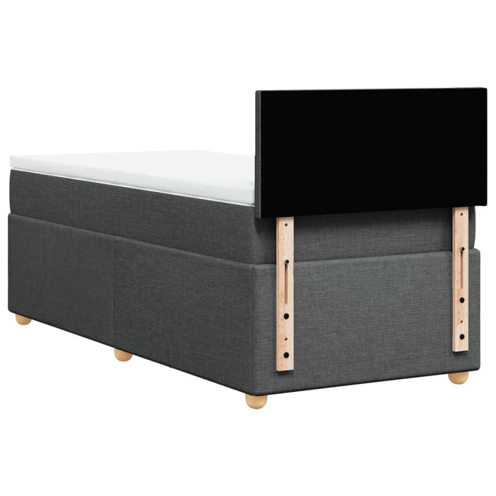 Pat box spring cu saltea, gri închis, 100x200 cm, textil - WALTI WALTI
