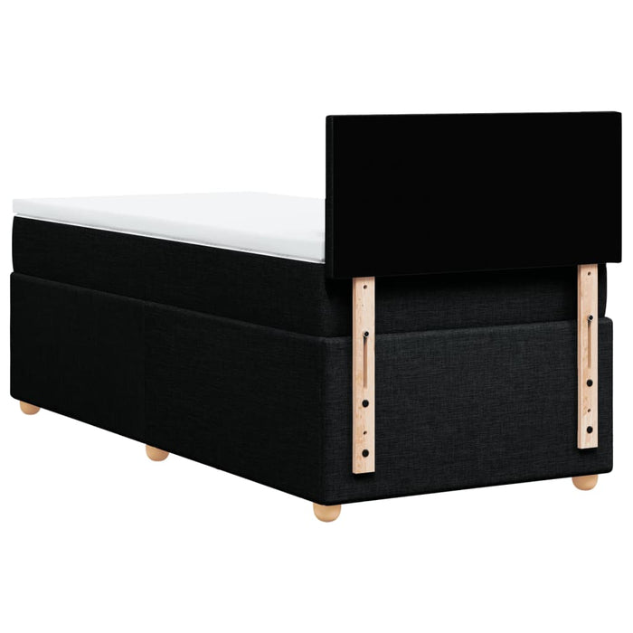 Pat box spring cu saltea, negru, 100x200 cm, textil - WALTI WALTI