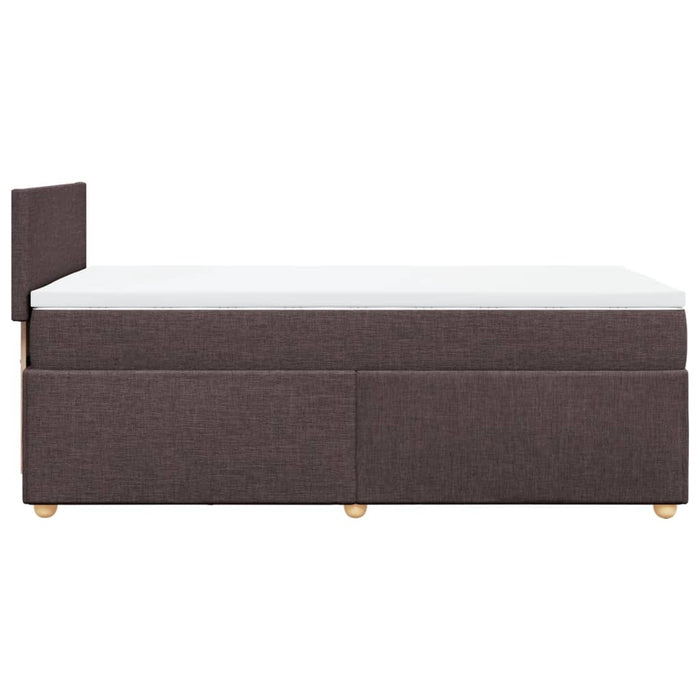 Pat box spring cu saltea, maro închis, 100x200 cm, textil WALTI
