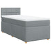 Pat box spring cu saltea, gri deschis, 100x200 cm, textil - WALTI WALTI