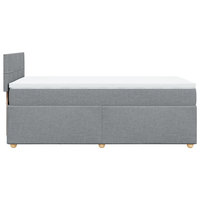 Pat box spring cu saltea, gri deschis, 100x200 cm, textil - WALTI WALTI