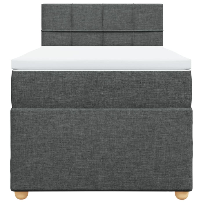 Pat box spring cu saltea, gri închis, 100x200 cm, textil - WALTI WALTI