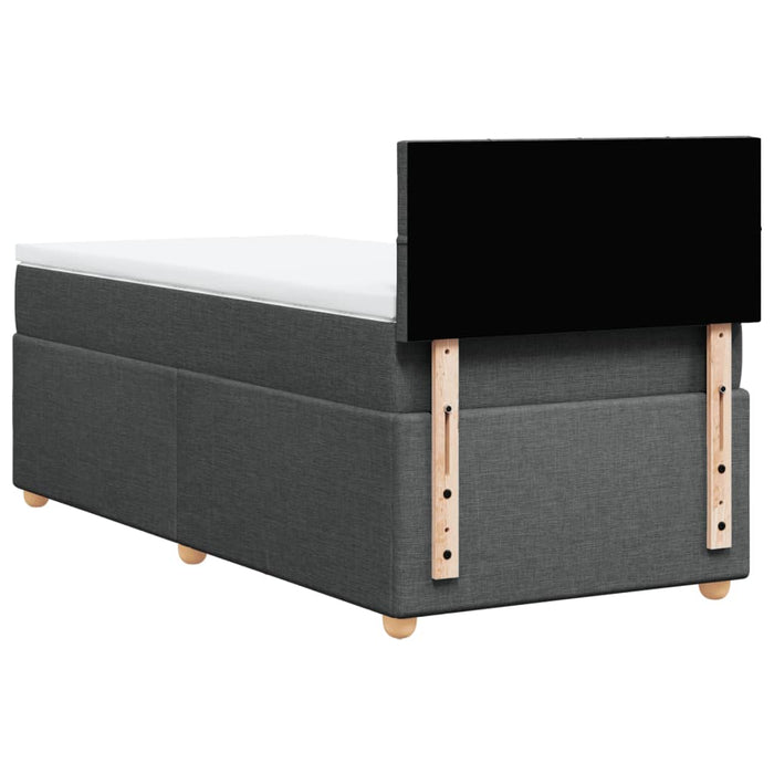 Pat box spring cu saltea, gri închis, 100x200 cm, textil - WALTI WALTI