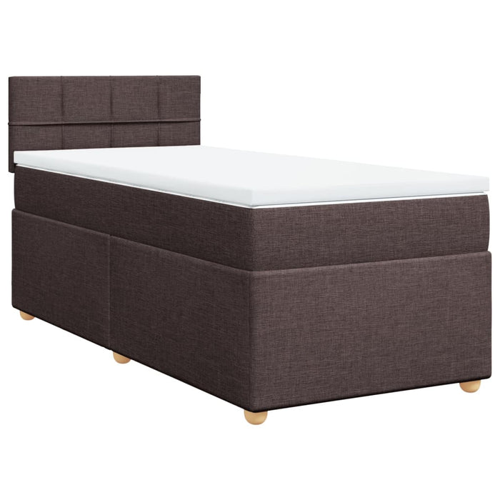 Pat box spring cu saltea, maro închis, 100x200 cm, textil - WALTI WALTI