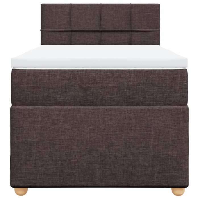Pat box spring cu saltea, maro închis, 100x200 cm, textil - WALTI WALTI