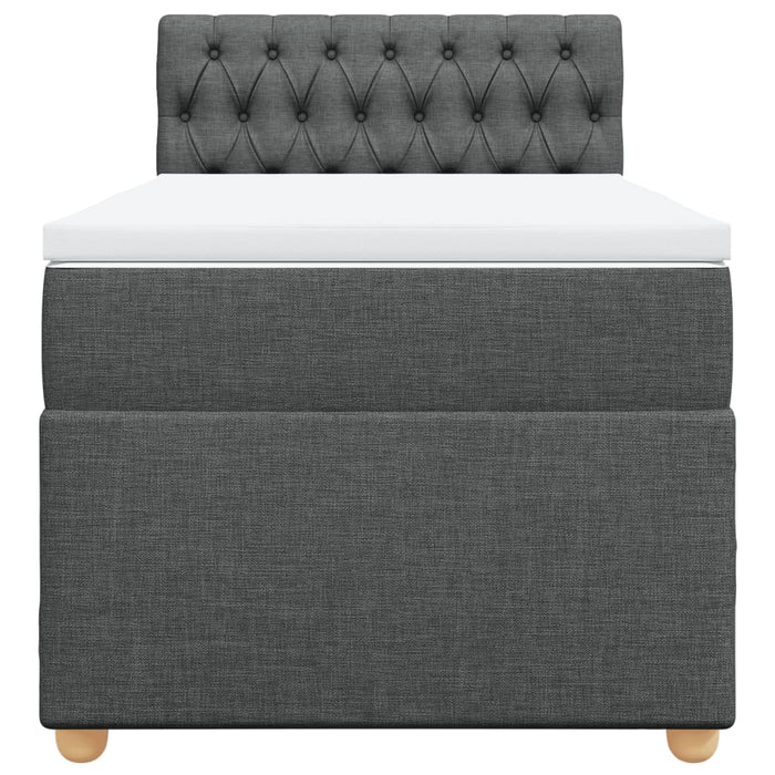 Pat box spring cu saltea, gri închis, 100x200 cm, textil - WALTI WALTI