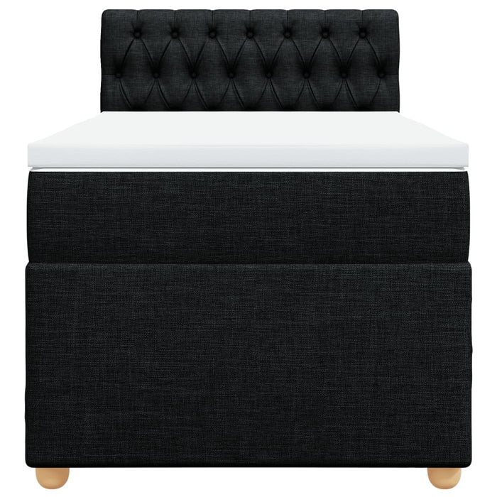 Pat box spring cu saltea, negru, 100x200 cm, textil - WALTI WALTI
