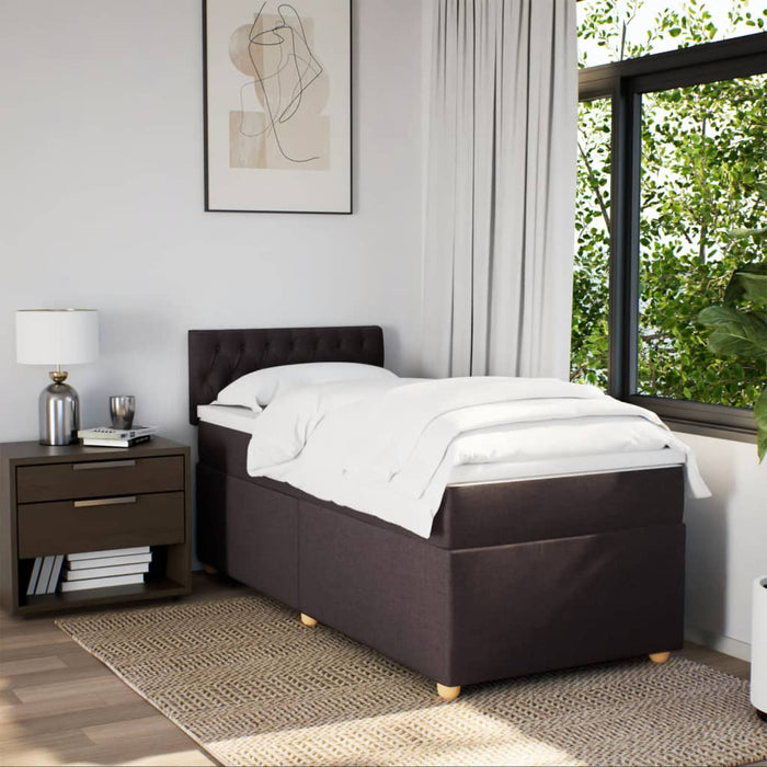 Pat box spring cu saltea, maro închis, 100x200 cm, textil - WALTI WALTI