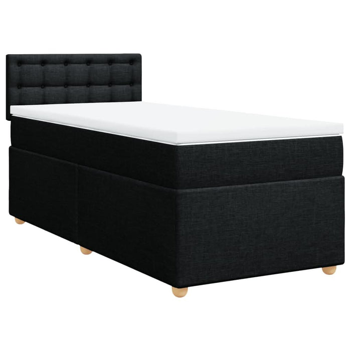 Pat box spring cu saltea, negru, 100x200 cm, textil - WALTI WALTI