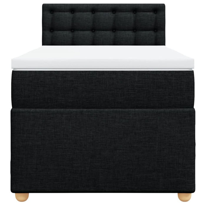 Pat box spring cu saltea, negru, 100x200 cm, textil - WALTI WALTI